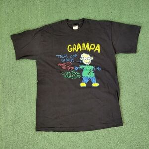 VINTAGE 90's Grandpa Anatomy Funny T Shirt Size Medium